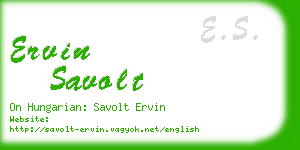 ervin savolt business card